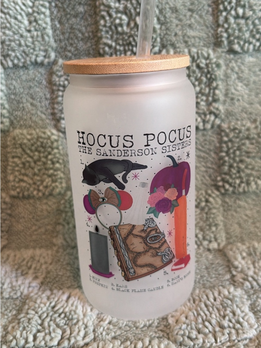 Hocus Pocus The Sanderson Sisters Frosted Glass Tumbler